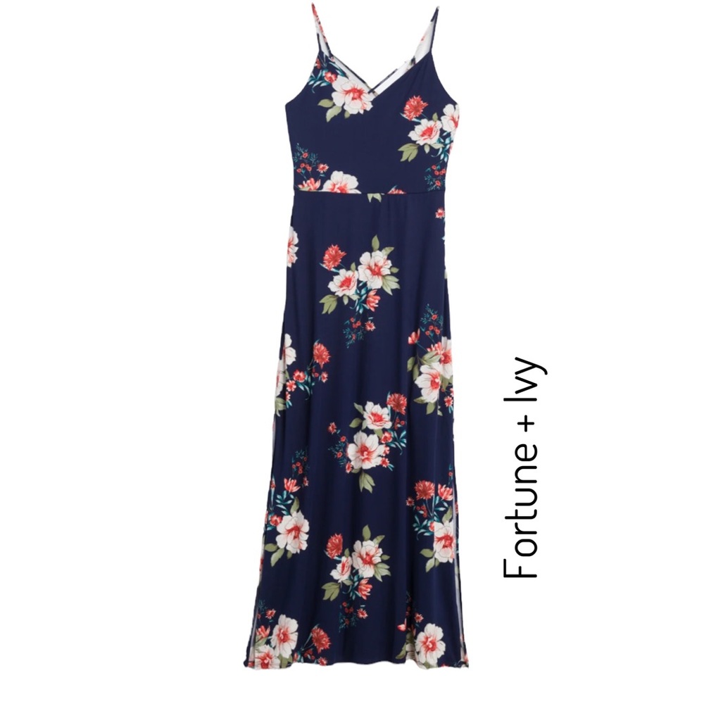 Fortune + Ivy - Alicia Maxi Knit Dress • Floral • Large
